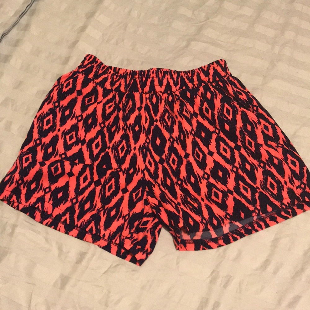 Hot pink and navy blue shorts